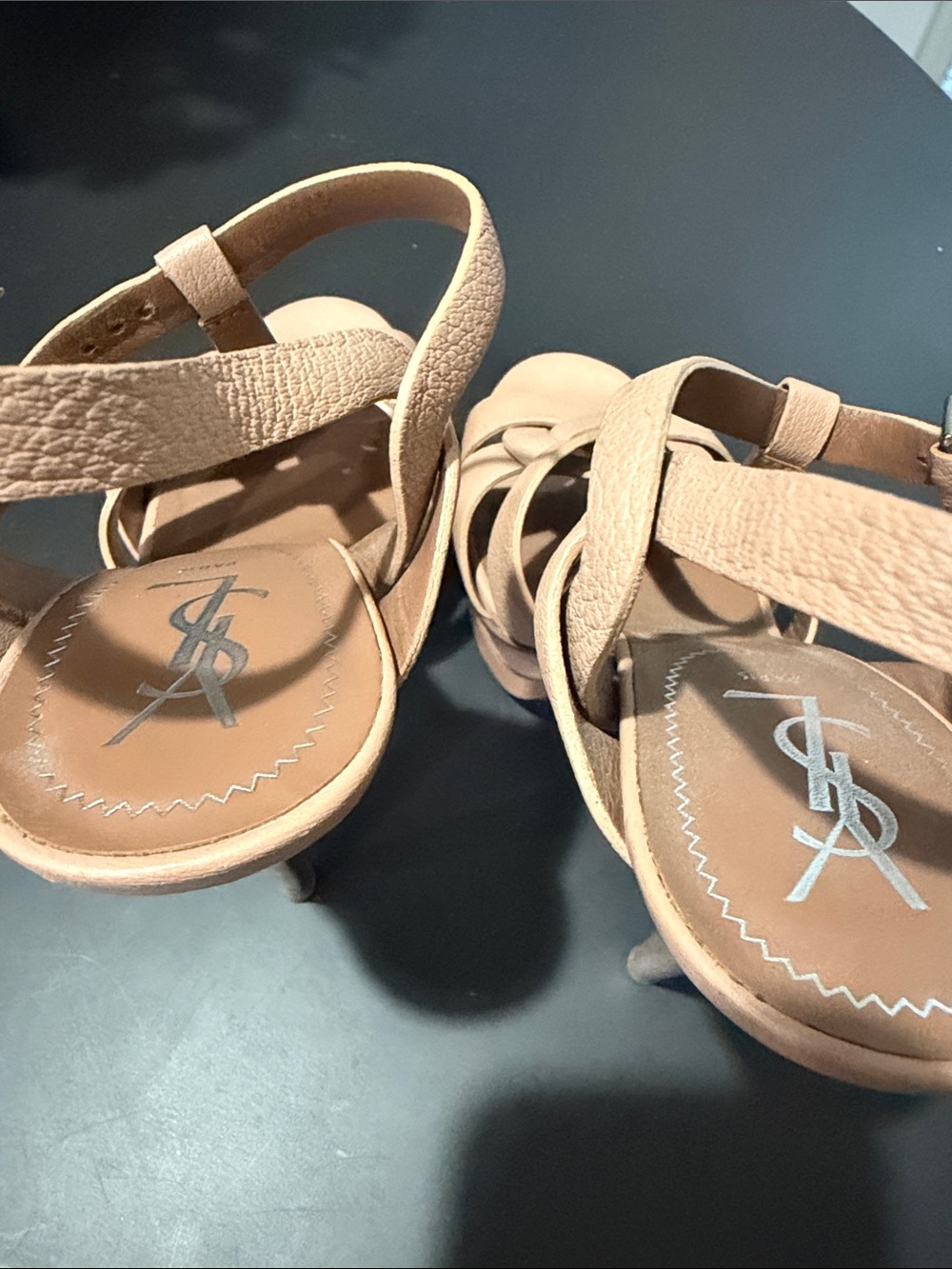 Saint Laurent Nude Tribute Leather Knot-Strap Heels - Picture 5 of 12